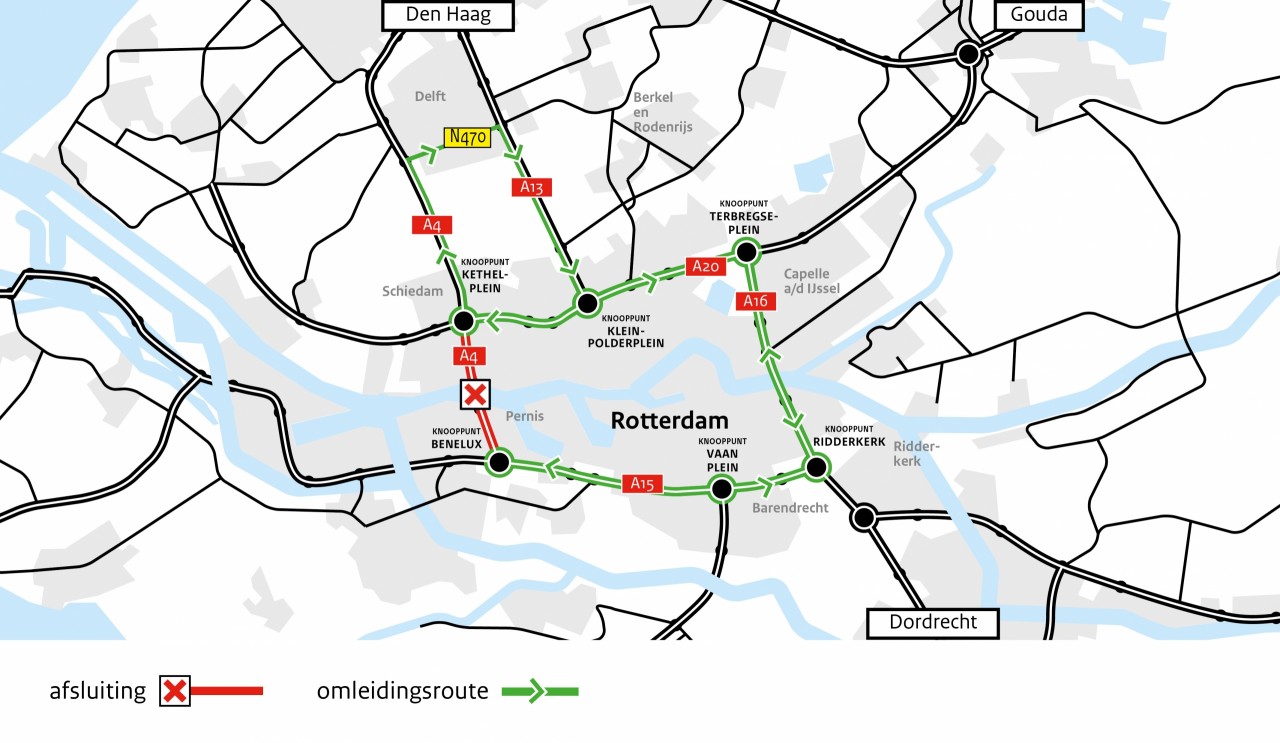 Nachtafsluiting Beneluxtunnel (A4)